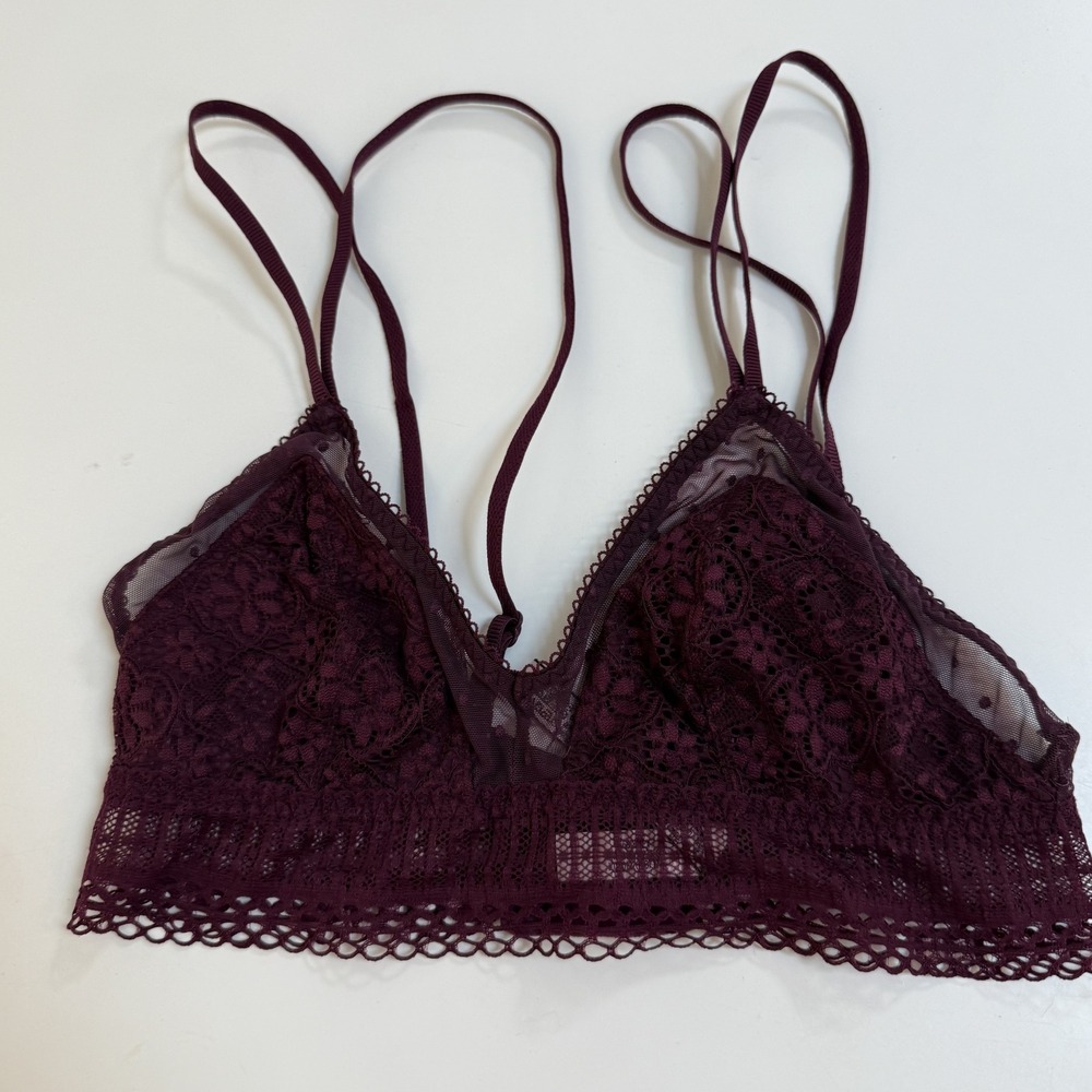 Victoria's Secret Bralette Burgundy Women Small Excellent Condition